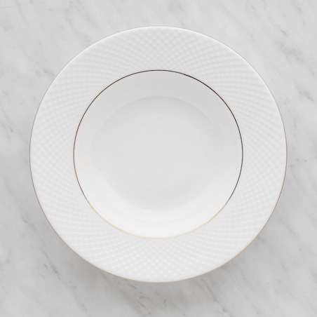 Elegancki Talerz Głęboki z Porcelany Kostnej Eleni z motywem geometrycznym