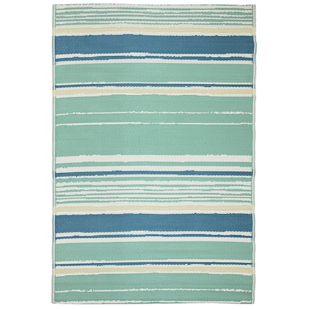 Dywan zewnętrzny tkany na płasko 120x170 cm e-floor pasy niebieski