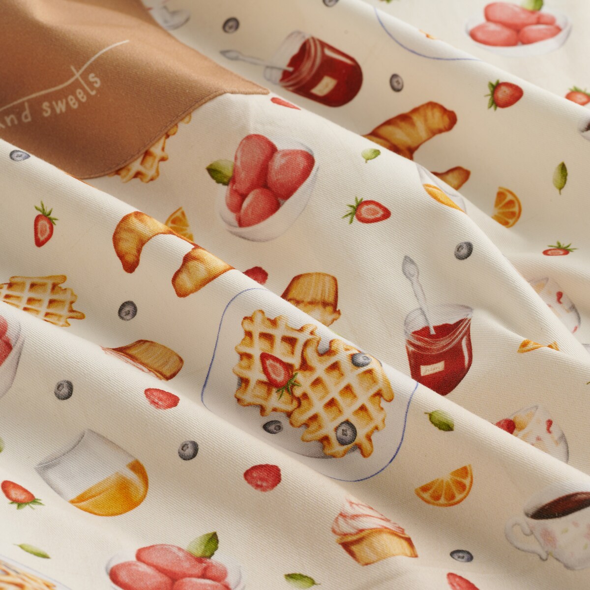 Fartuch Brunchery 70x85 cm z motywem kulinarnym