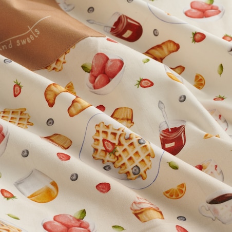 Fartuch Brunchery 70x85 cm z motywem kulinarnym