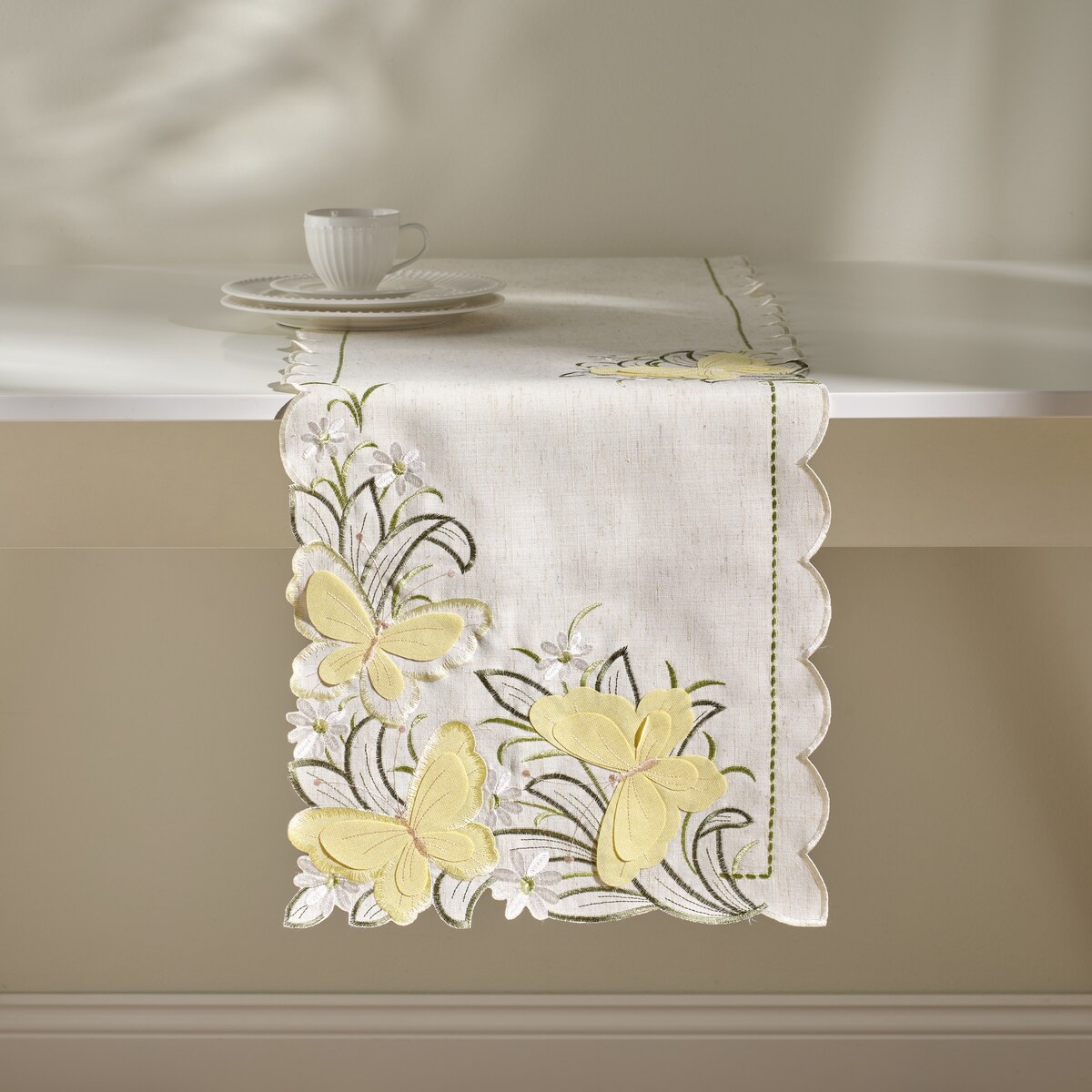 Bieżnik Haftowany Borbovera 35x174 cm z motywem kwiatowym