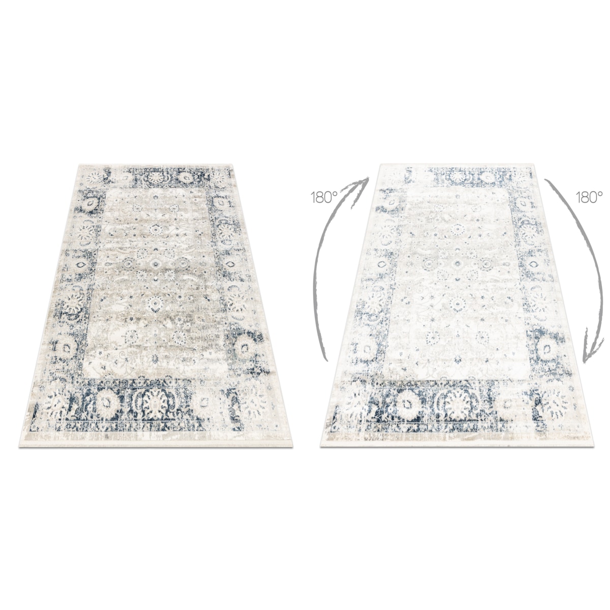 Dywan DISTIN 0843A biały / granatowy / 120x170 cm