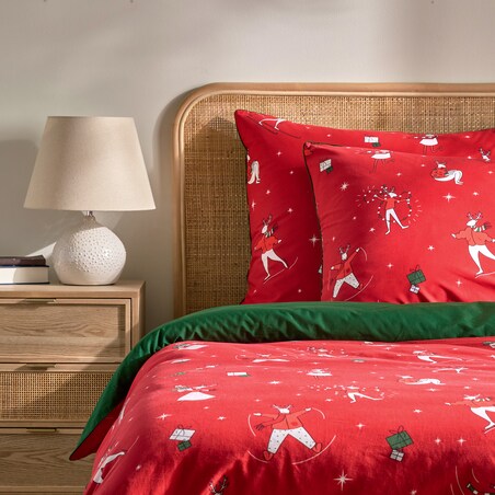 Pościel bawełniana z lamówką Olinerini 200x220 cm z motywem renifera
