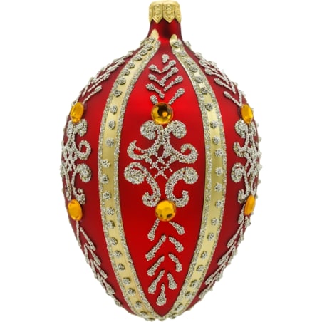 Ekskluzywne jajo Faberge z kamieniami: czerwone