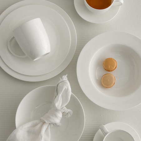 Klasyczny Talerz Obiadowy z Porcelany Kostnej Bianco