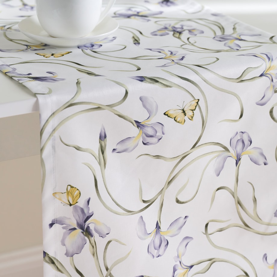 Bieżnik z nadrukiem Irisoni 40x180 cm z motywem kwiatowym