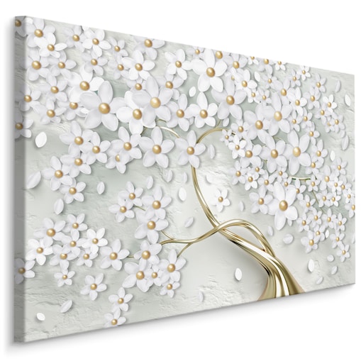 Obraz CANVAS Do Salonu Drzewo KWIATY 3D 70x50cm