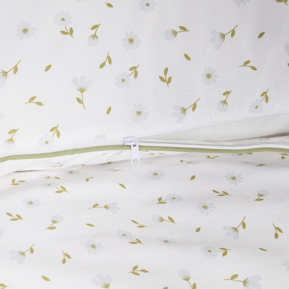 Pościel bawełniana z lamówką Avis 160x200 cm z motywem kwiatowym