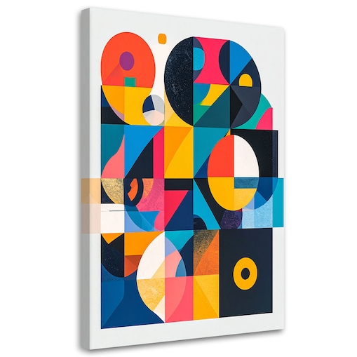 Obraz do salonu biura, Abstrakcja geometryczna w stylu Bauhausu 80x120