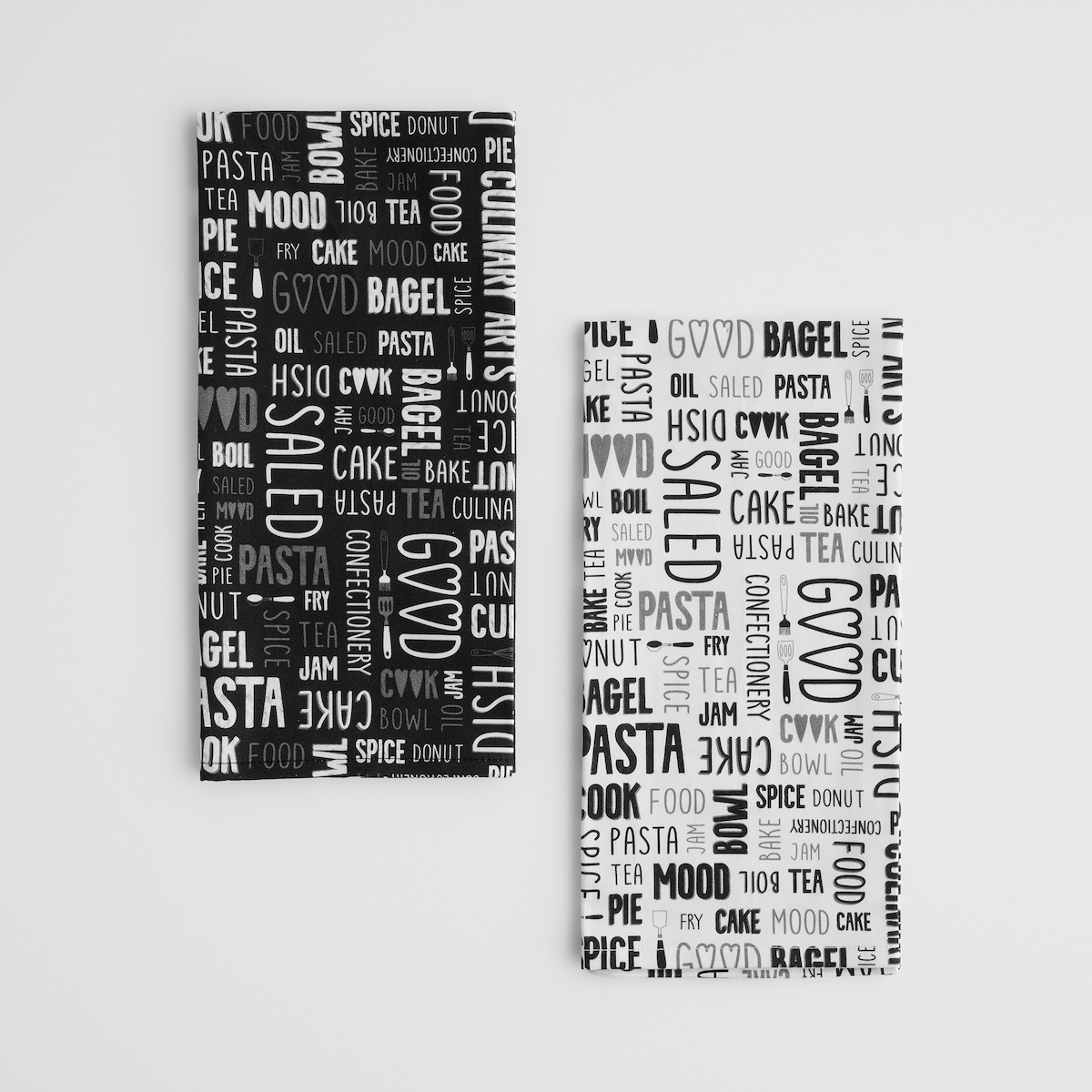 Komplet Ścierek Zifero 45x65 cm z motywem napisów