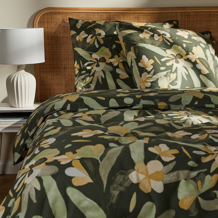 Pościel Bawełniana Carlene 200x220 cm z motywem liściastym