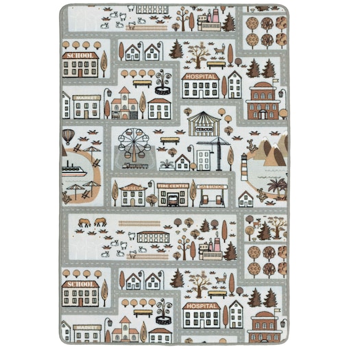 Dywan dziecięcy Ulice Minipolis 150x200cm e-floor szary