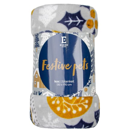 Drukowany koc Festive Pets 130x170 cm