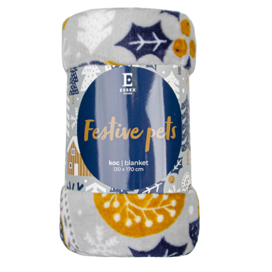 Drukowany koc Festive Pets 130x170 cm
