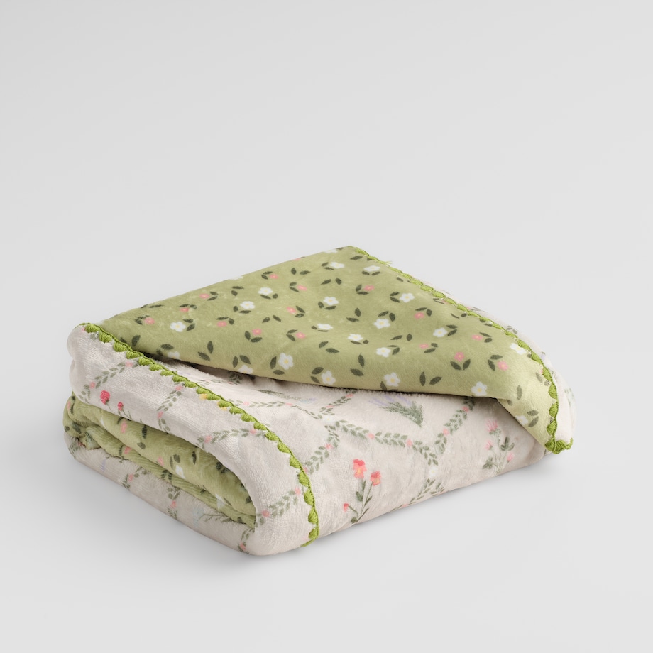 Drukowany koc Vintagio 150x200 cm z motywem kwiatowym