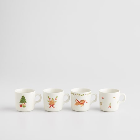 Komplet Kubków Ferini z motywem choinki