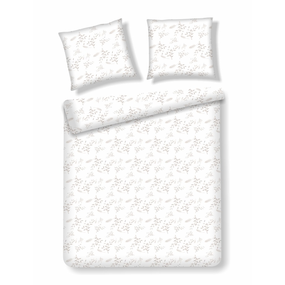 Pościel z bawełny satynowej Felicija 160x200 cm z motywem roślinnym