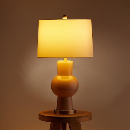 Lampa Stołowa Ze Szklaną Podstawą Blanche