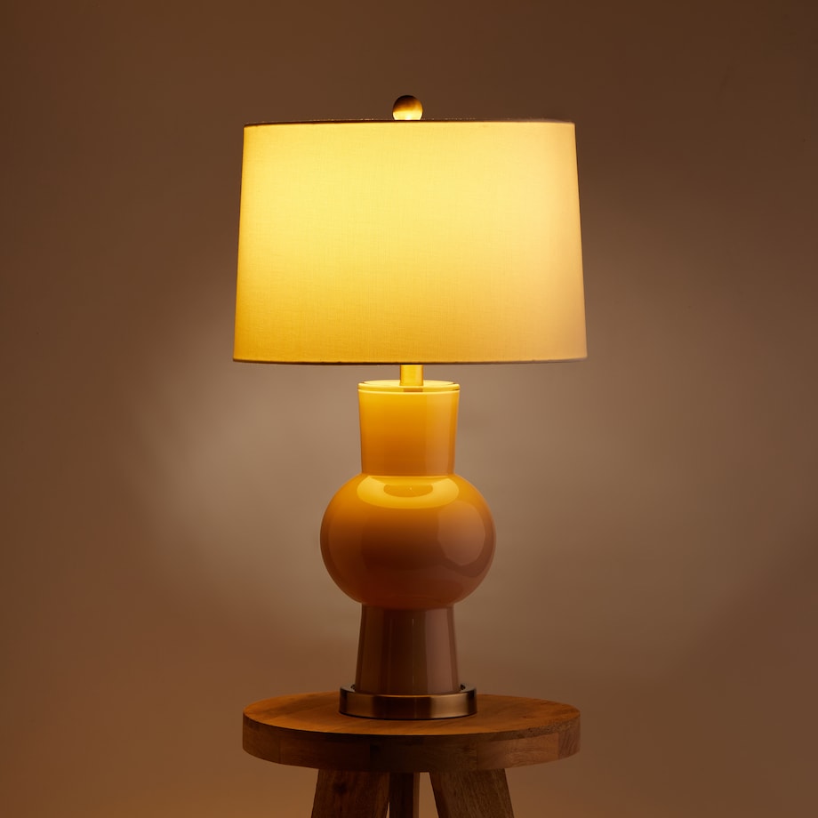 Lampa Stołowa Ze Szklaną Podstawą Blanche