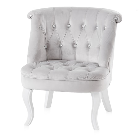 Welurowe krzesło w stylu glamour wykończone cyrkoniami brittani