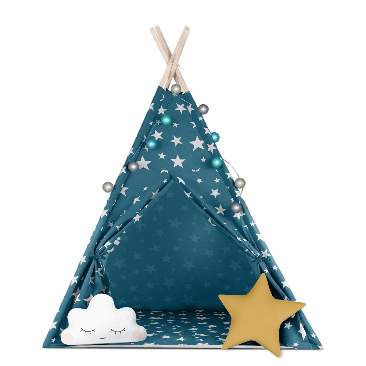 Tipi namiot wigwam dla dzieci teepee poduszki lampki pokrowiec Nukido