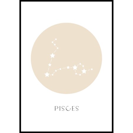 plakat znak zodiaku 2 ryby 30x40 cm