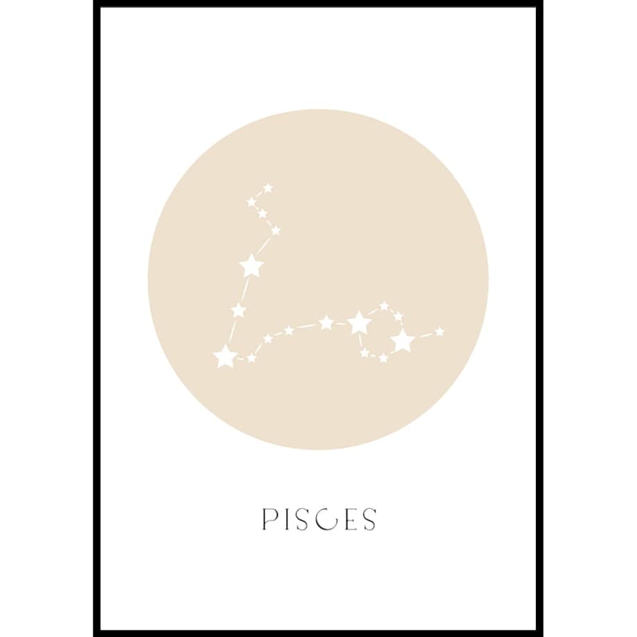 plakat znak zodiaku 2 ryby 30x40 cm