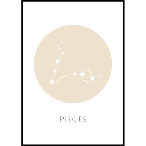 plakat znak zodiaku 2 ryby 30x40 cm