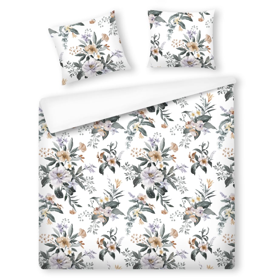 Pościel z bawełny satynowej Mariluna 200x220 cm z motywem tropikalnym