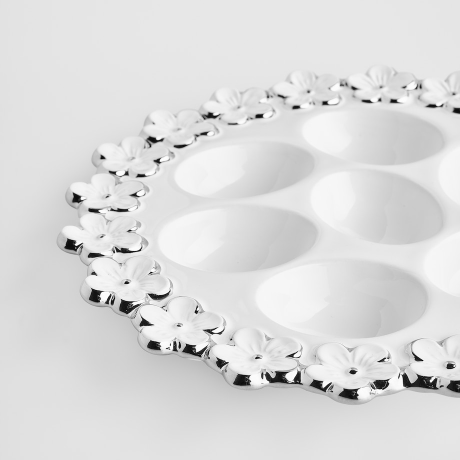 Patera Na Jajka Flosales z motywem kwiatowym