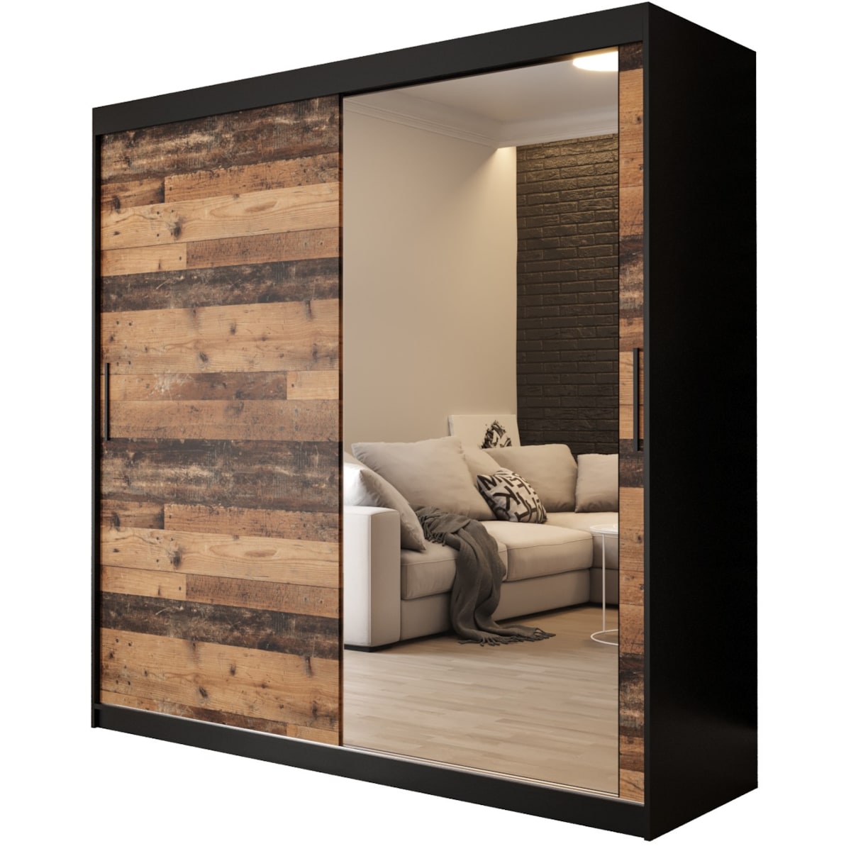 Szafa przesuwna OLDSTYLE T2 200 Czarny / Old Style