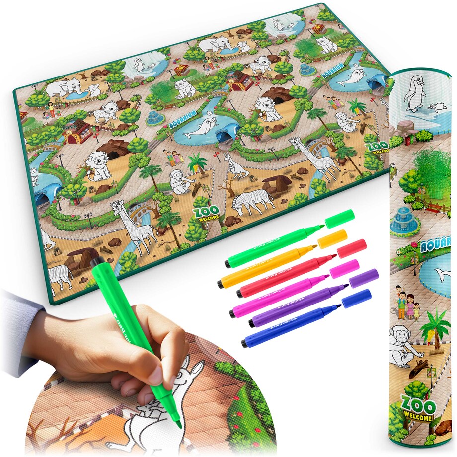 Mata edukacyjna piankowa dywan do malowania 200x120 cm zmywalna Ricokids