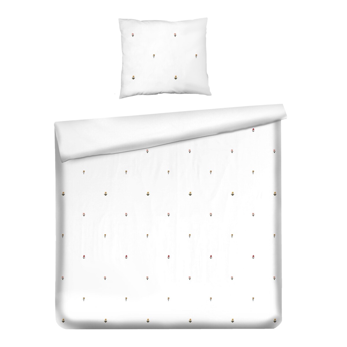 Pościel z perkalu z haftem Hiacinthio 140x200 cm z motywem kwiatowym