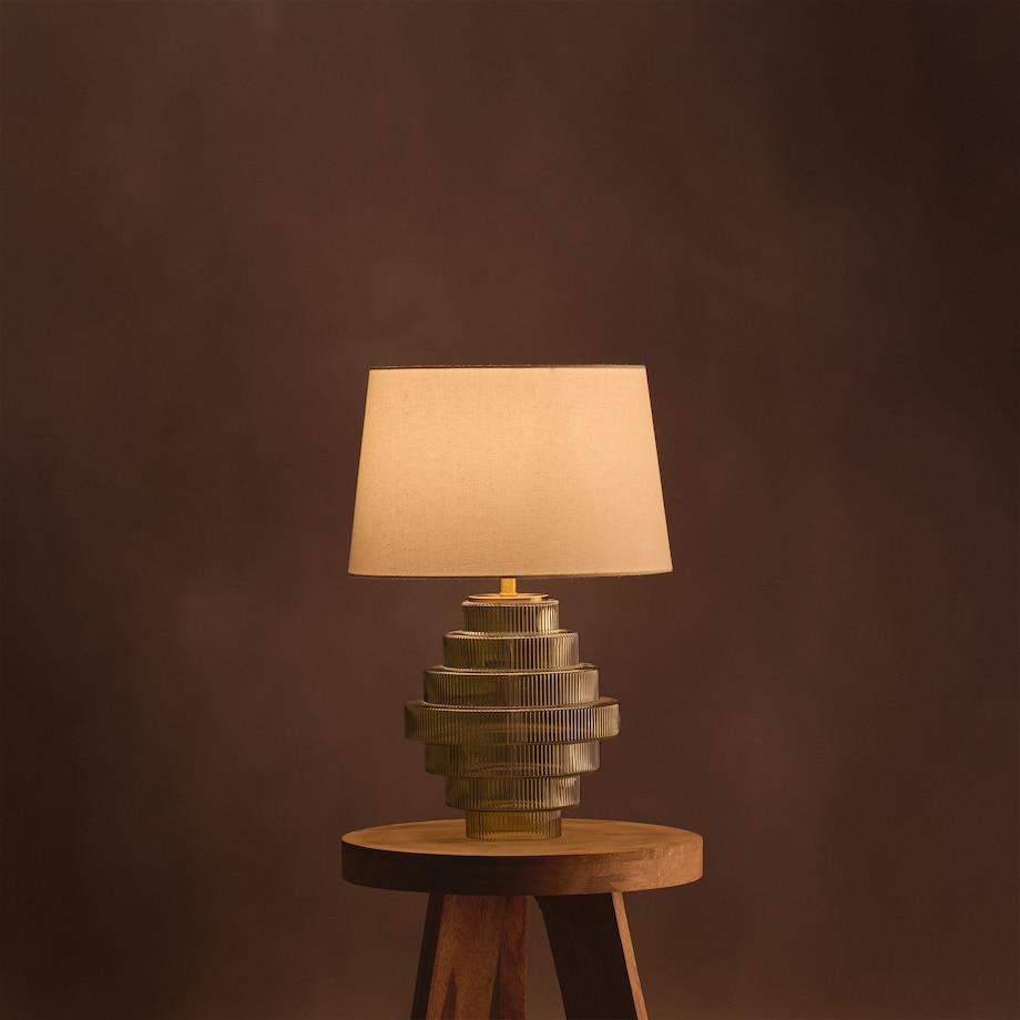 Lampa Stołowa Ze Szklaną Podstawą Selma