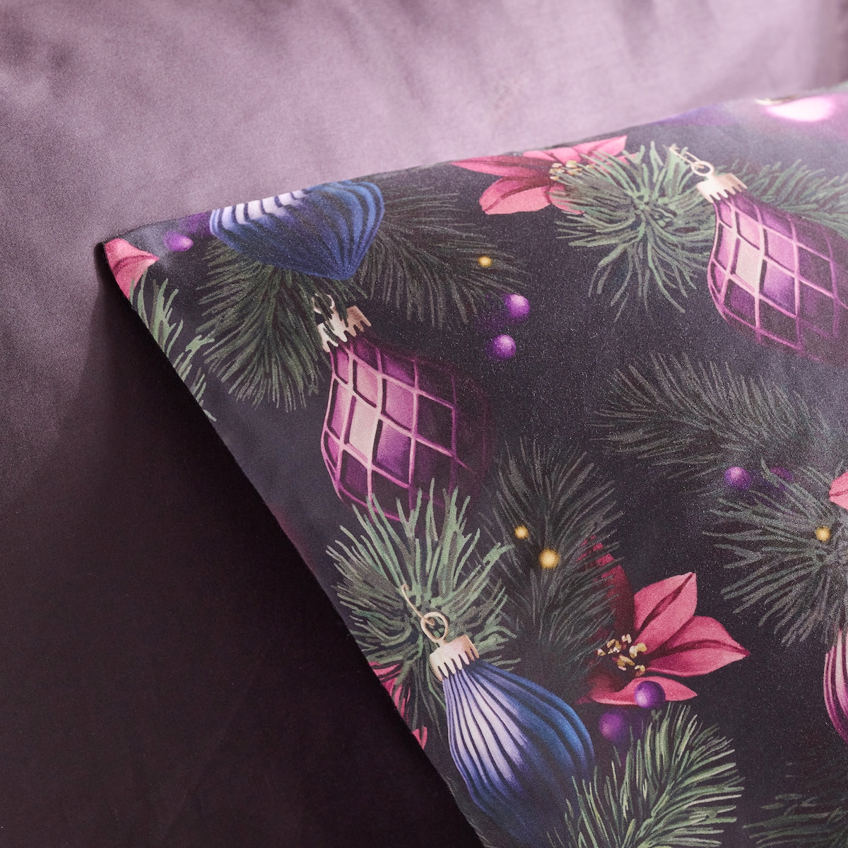 Pościel z bawełny satynowej Miravella 160x200 cm z motywem choinki