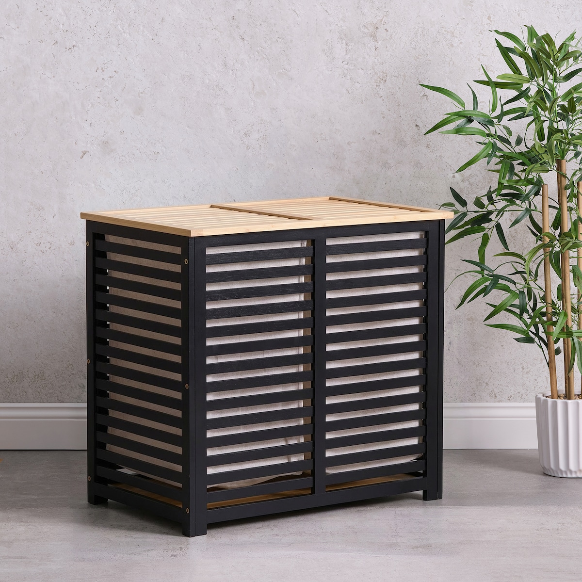 Kosz Na Pranie Woody double 40x60 cm
