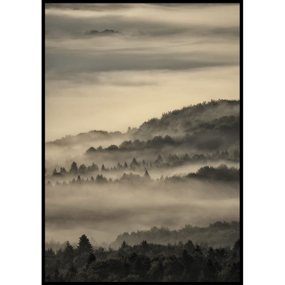 plakat bieszczady we mgle polska 30x40 cm