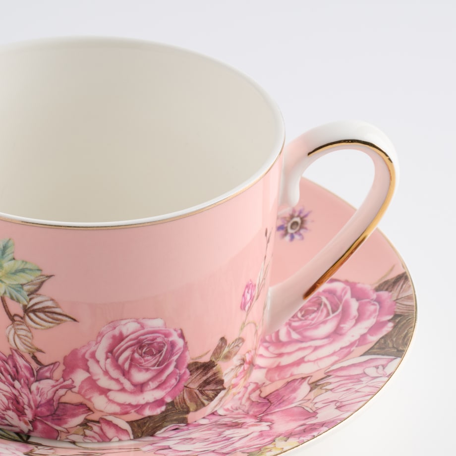 Filiżanka Ze Spodkiem Rosal z motywem kwiatowym