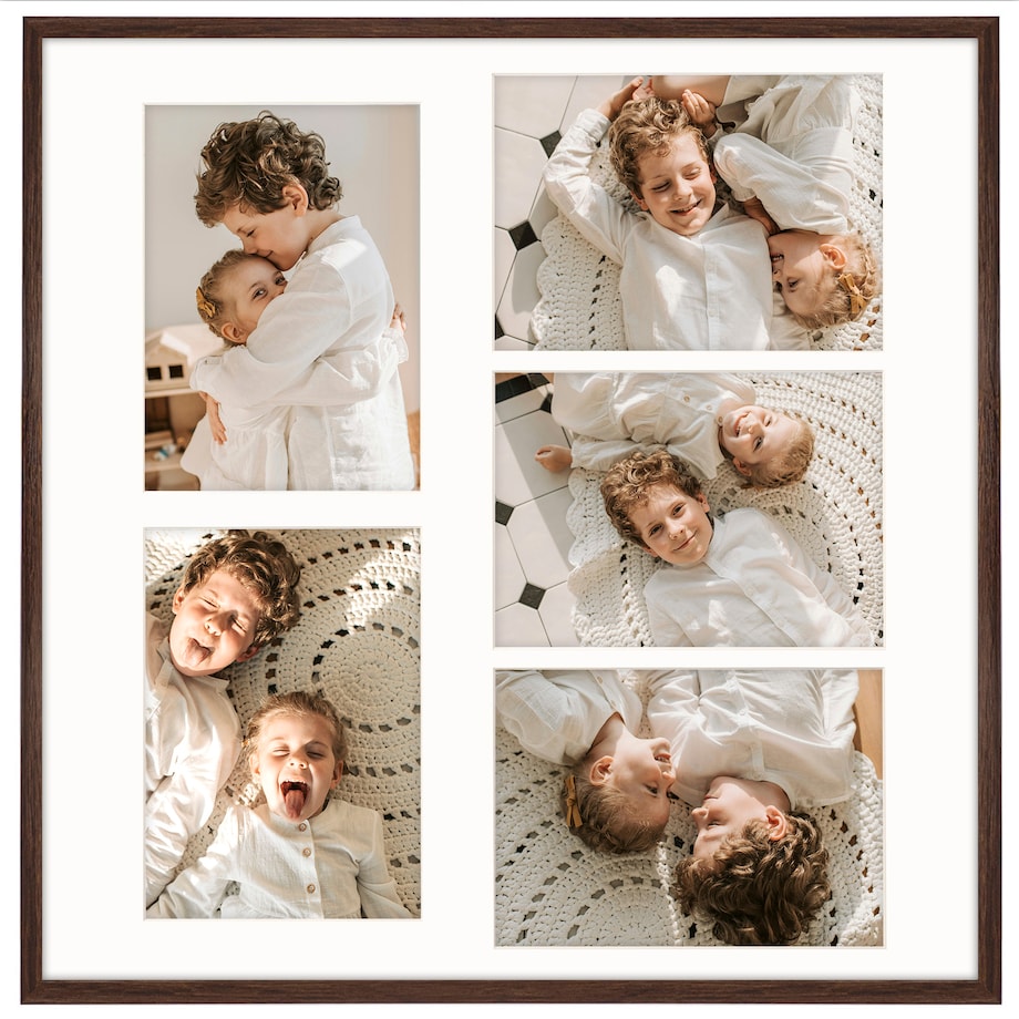 Ramka na zdjęcia 5x 15x21 cm brązowa galeria na 5 zdjęć multirama collage 50x50 cm FRAMAI