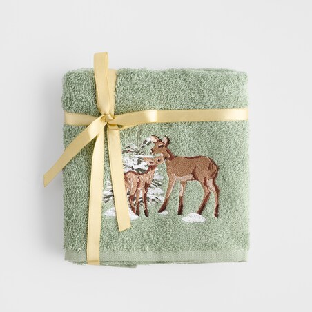 Komplet ręczników dekoracyjnych do twarzy lub rąk 2szt Hirvos 30x50 cm z motywem zwierząt leśnych