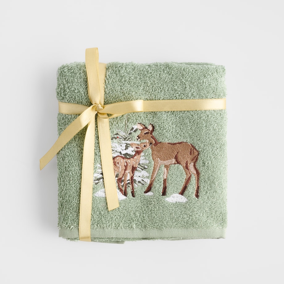 Komplet ręczników dekoracyjnych do twarzy lub rąk 2szt Hirvos 30x50 cm z motywem zwierząt leśnych