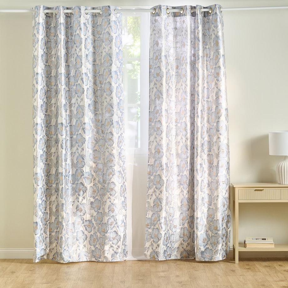 Zasłona Żakardowa Makowka 140x250 cm z motywem kwiatowym