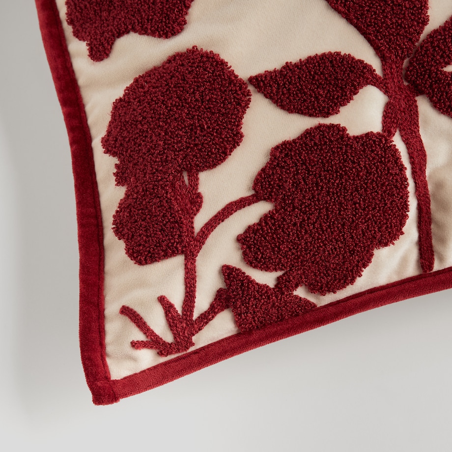 Poszewka Haftowana Caleras 45x45 cm z motywem kwiatowym