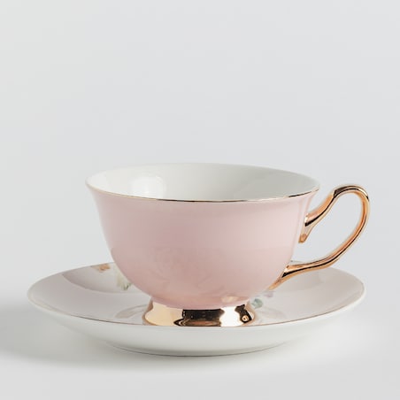 Cup With Saucer Puja Pink 