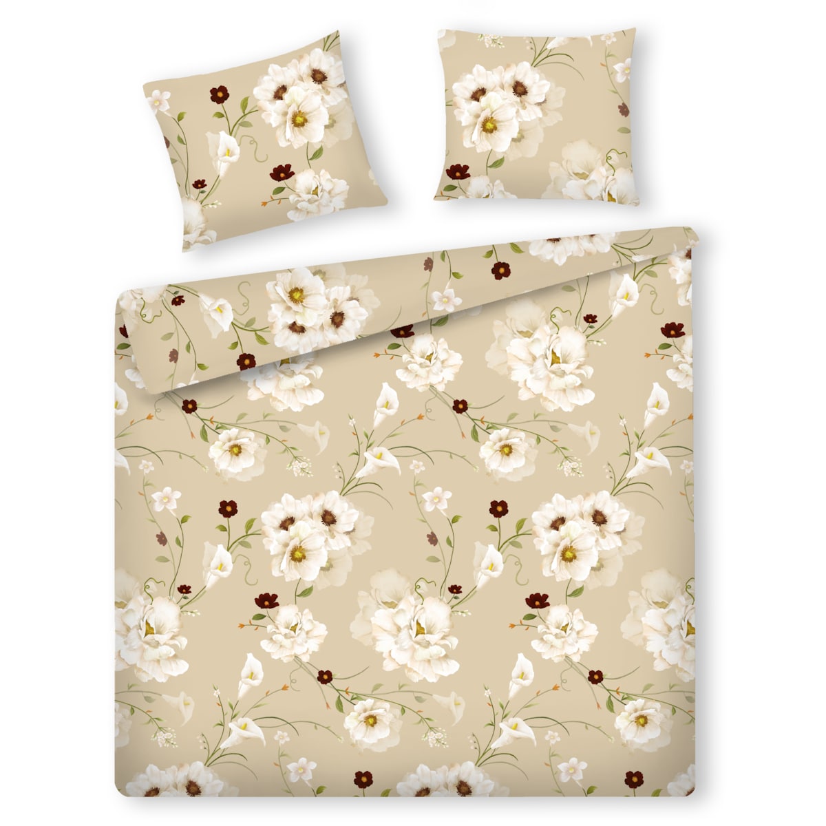 Pościel z bawełny satynowej Blisoll 200x220 cm z motywem kwiatowym