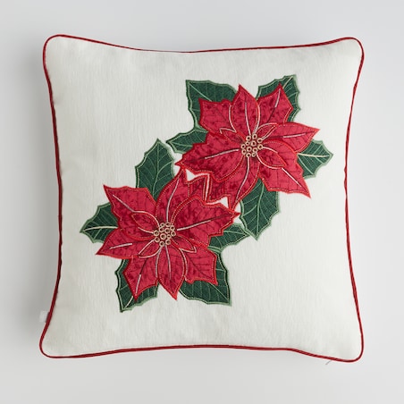 Poszewka dekoracyjna Poinsettia 45x45 cm z motywem gwiazdy betlejemskiej