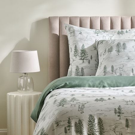 Pościel z bawełny satynowej Erdo 160x200 cm z motywem choinki