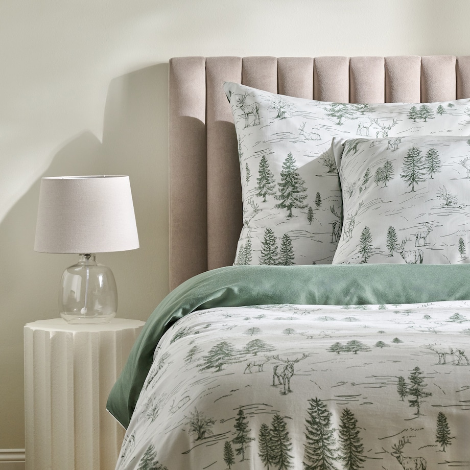 Pościel z bawełny satynowej Erdo 160x200 cm z motywem choinki