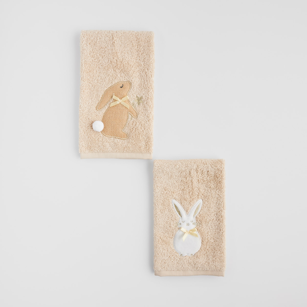 Komplet ręczników dekoracyjnych do twarzy lub rąk 2szt Bazinka 30x50 cm z motywem królika