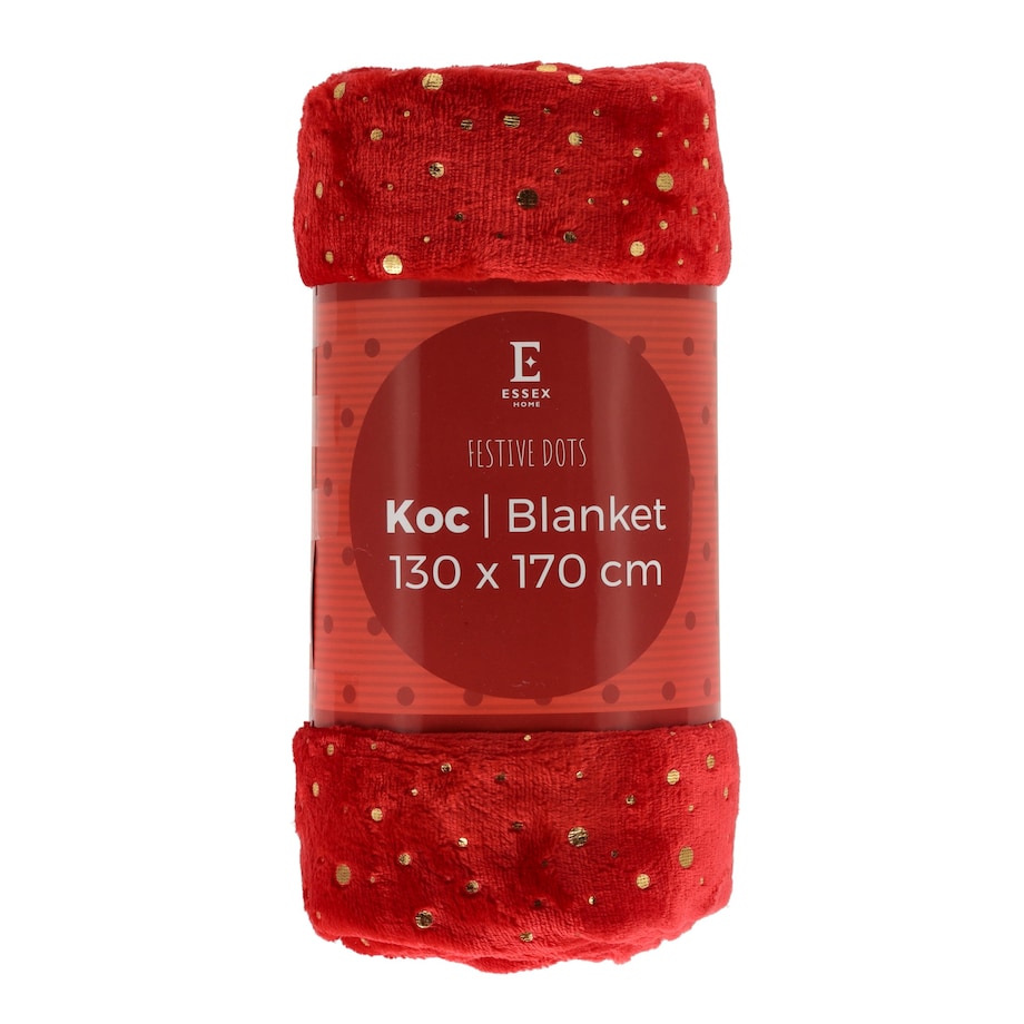Wzorzysty koc Festive dots 130x170 cm